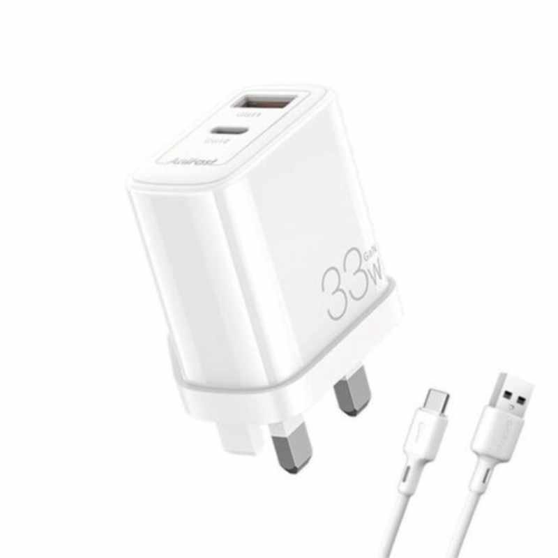 Oraimo PowerGaN 33W Fast charging Charger Kit with 3A Type-C cab