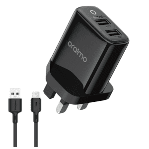 oraimo Firefly 2U 12W 2.4A Dual USB Fast Charger Kit with 1.5M Micro cable