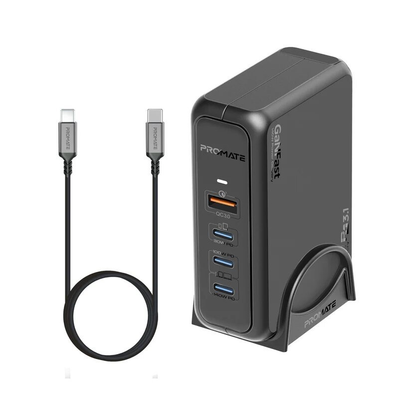 Promate GaNPort-140W Super-Speed GaNFast™ Charging Station with Power Delivery 3.1 & Quick Charge 3.0 Price in Kenya-001-Mobilehub Kenya